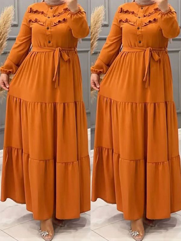 Frilled Tied Shirt Dress