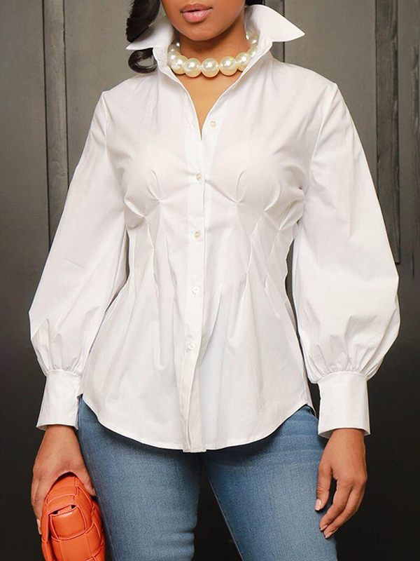 Solid Gathered-Waist Shirt