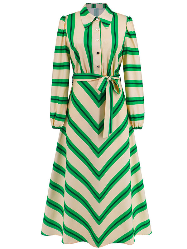 Stripe Tied Shirt Dress