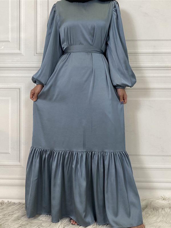 Solid Tied Ruffle Dress