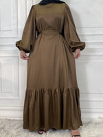 Solid Tied Ruffle Dress