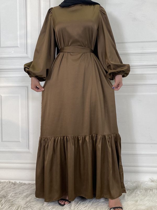 Solid Tied Ruffle Dress