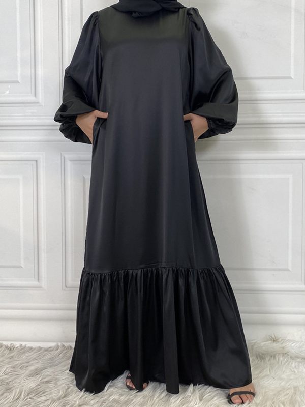 Solid Tied Ruffle Dress