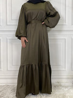 Solid Tied Ruffle Dress