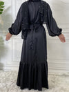 Solid Tied Ruffle Dress