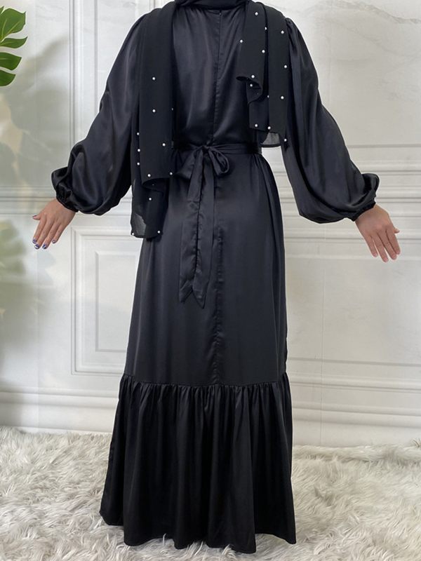 Solid Tied Ruffle Dress