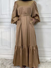 Solid Tied Ruffle Dress