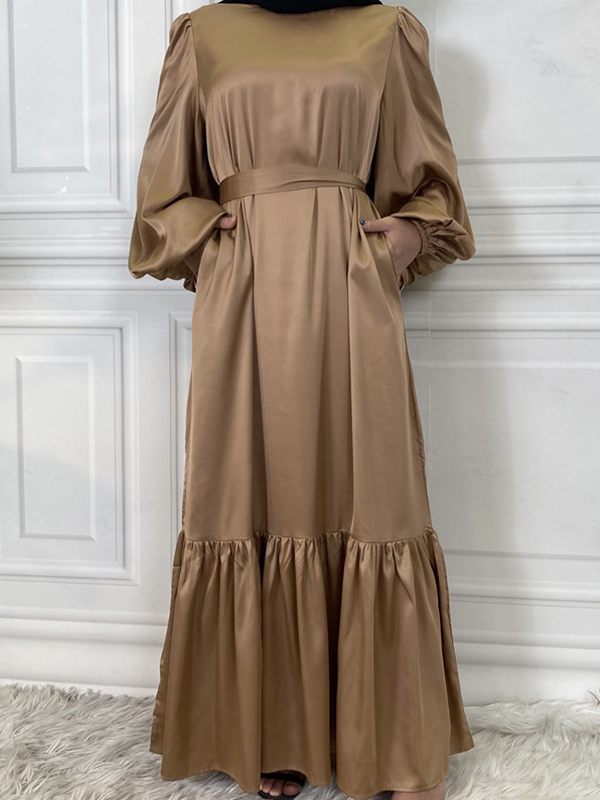 Solid Tied Ruffle Dress