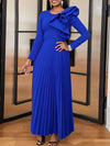 Solid Frilled Pleated Dress