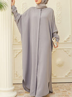 Solid Mandarin-Collar Shirt Dress