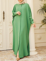 Solid Mandarin-Collar Shirt Dress