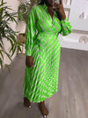 Stripe Tied Pleated Dress