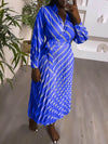 Stripe Tied Pleated Dress