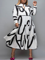Printed Ruffle Shirt Dress