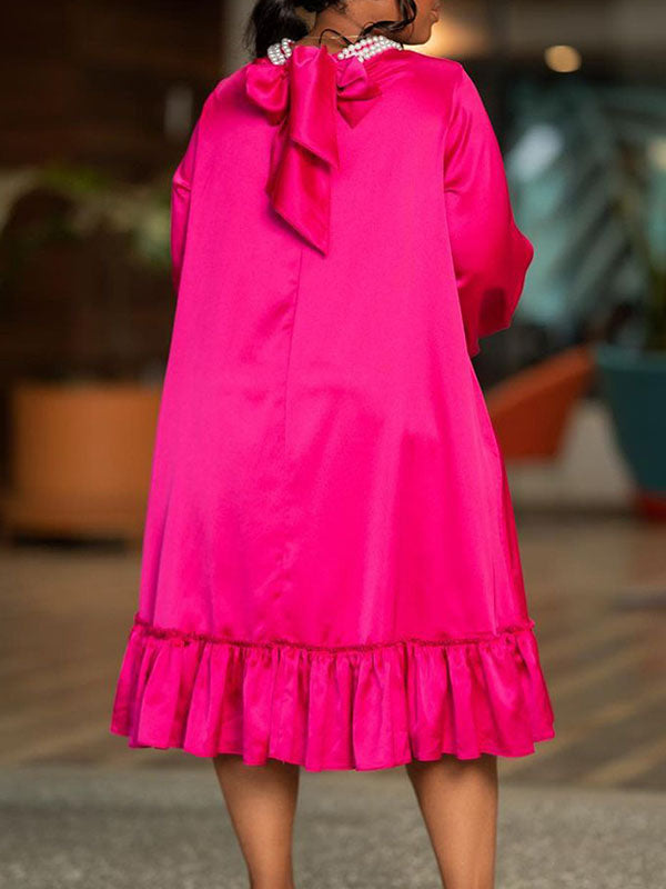 Pearl Studded Ruffle Dress