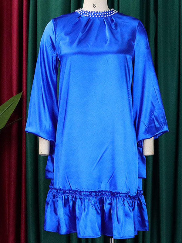 Pearl Studded Ruffle Dress