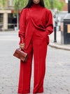 Slit-Front Top & Pants Set