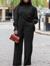 Slit-Front Top & Pants Set