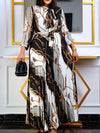 Printed Tied Pleated Dress