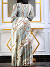 Printed Tied Pleated Dress