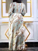 Printed Tied Pleated Dress