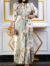 Printed Tied Pleated Dress