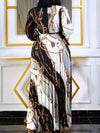 Printed Tied Pleated Dress