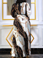 Printed Tied Pleated Dress