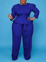 Solid Tied Top & Pants Set