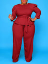 Solid Tied Top & Pants Set
