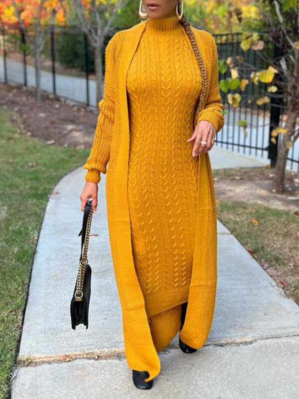 Knit Dress & Cardigan Set