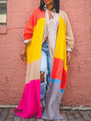 Colorblock Open-Front Cardigan