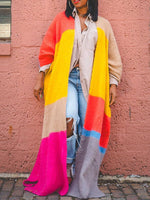 Colorblock Open-Front Cardigan