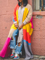 Colorblock Open-Front Cardigan