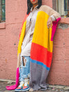 Colorblock Open-Front Cardigan