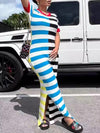 Stripe Side-Slit Dress