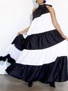 Colorblock Sleeveless Maxi Dress