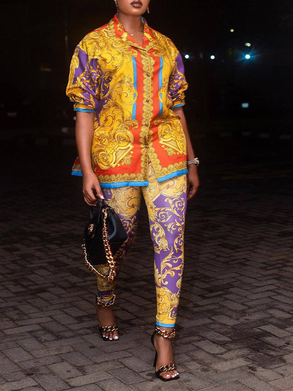 Beautiedoll Printed Shirt & Pants Set