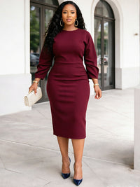 Solid Elegant Bodycon Dress