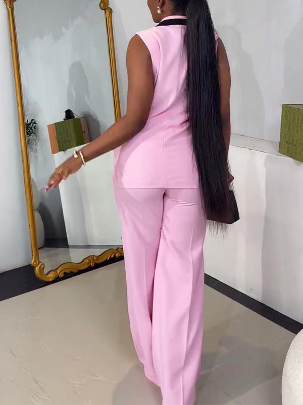 Sleeveless Blazer & Pants Set