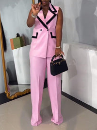 Sleeveless Blazer & Pants Set
