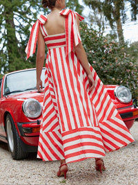 Stripe Tie-Shoulder Dress