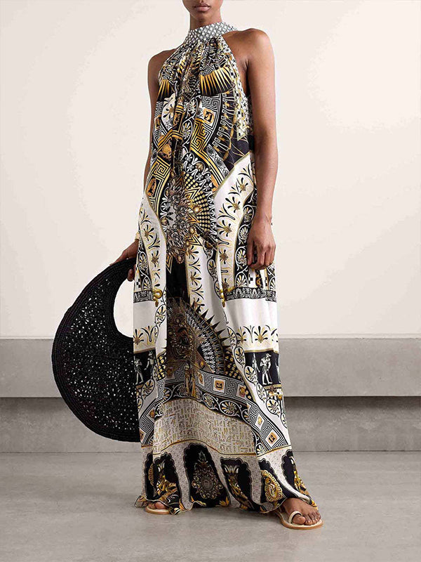 Printed Sleeveless Maxi Dress