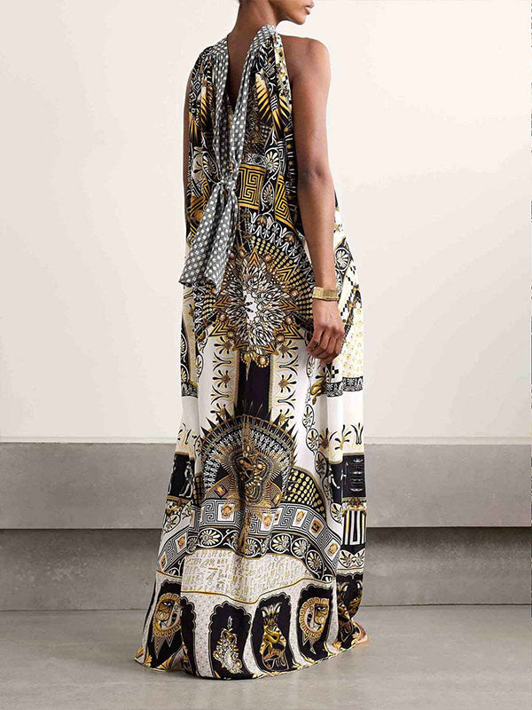 Printed Sleeveless Maxi Dress