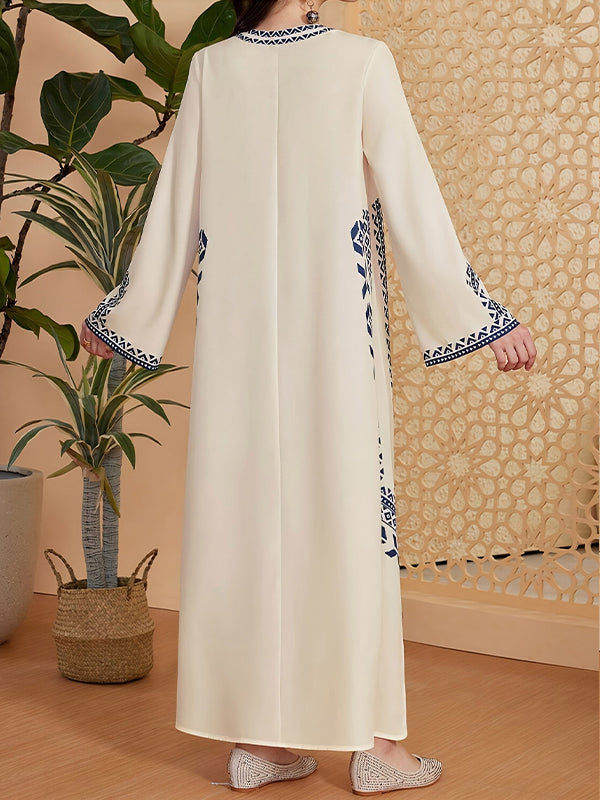 Printed V-Neck Maxi Dress