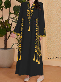 Printed V-Neck Maxi Dress
