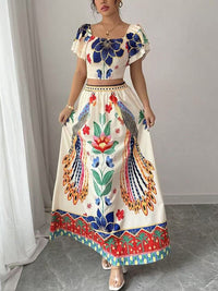 Printed Top & Skirt Set