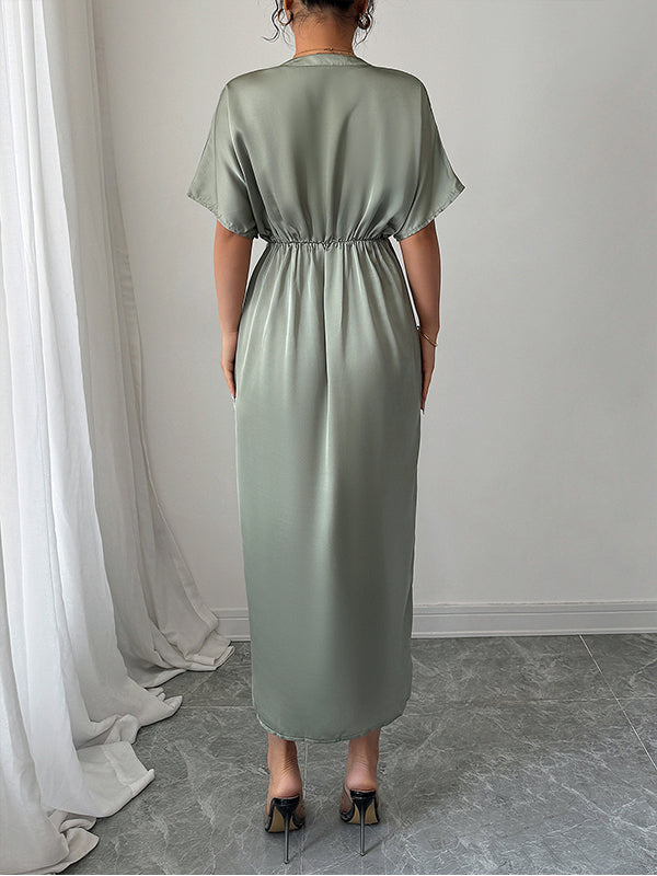 Beautiedoll Solid Button-Front Dress