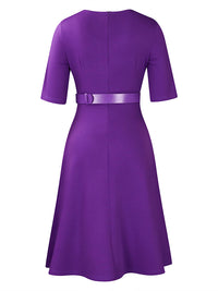 Belted Pleated Dress