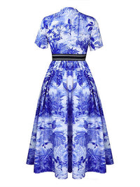 Printed Belted Shirt Dress